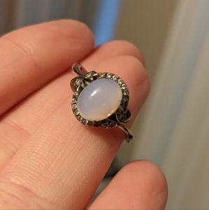 Silver Moonstone Ring, size 7
